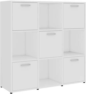 vidaXL Boekenkast 90x30x90 cm spaanplaat wit