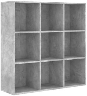 vidaXL Boekenkast 98x30x98 cm spaanplaat betongrijs