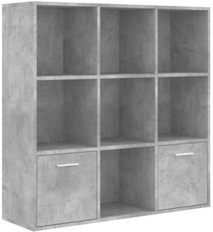 vidaXL Boekenkast 98x30x98 cm spaanplaat betongrijs