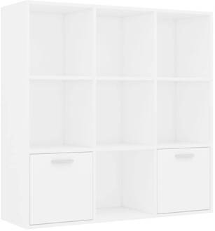 vidaXL Boekenkast 98x30x98 cm spaanplaat wit