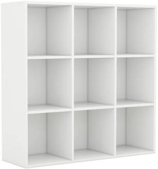 vidaXL Boekenkast 98x30x98 cm spaanplaat wit