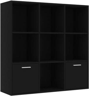 vidaXL Boekenkast 98x30x98 cm spaanplaat zwart