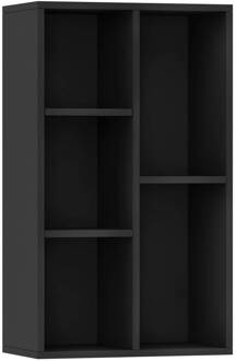 vidaXL Boekenkast/dressoir 50x25x80 cm spaanplaat zwart