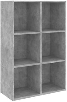 vidaXL Boekenkast/dressoir 66x30x97,8 cm bewerkt hout betongrijs