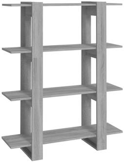 vidaXL Boekenkast/kamerscherm 100x30x123,5 cm grijs sonoma eiken