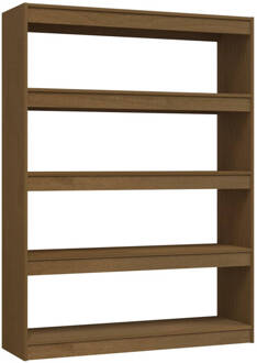 vidaXL Boekenkast/kamerscherm 100x30x135,5 cm grenenhout honingbruin