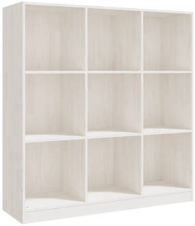 vidaXL Boekenkast/kamerscherm 104x33,5x110 cm massief grenenhout wit