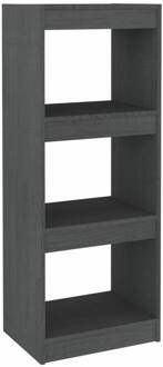 vidaXL Boekenkast/kamerscherm 40x30x103,5 cm massief grenenhout grijs