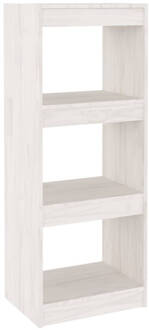 vidaXL Boekenkast/kamerscherm 40x30x103,5 cm massief grenenhout wit