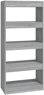 vidaXL Boekenkast/kamerscherm 60x30x135 cm bewerkt hout grijs sonoma