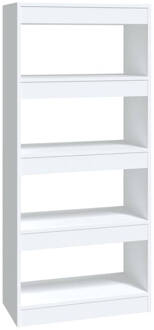 vidaXL Boekenkast/kamerscherm 60x30x135 cm bewerkt hout hoogglans wit