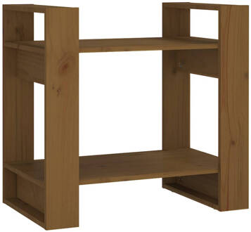 vidaXL Boekenkast/kamerscherm 60x35x57 cm massief hout honingbruin