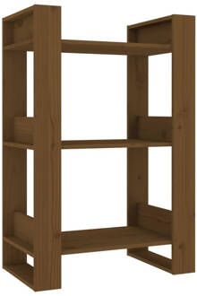 vidaXL Boekenkast/kamerscherm 60x35x91 cm massief hout honingbruin