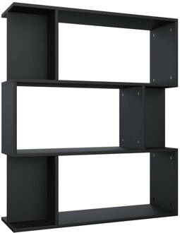 vidaXL Boekenkast/kamerscherm 80x24x96 cm bewerkt hout zwart