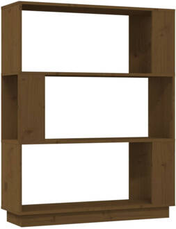 vidaXL Boekenkast/kamerscherm 80x25x101 cm massief hout honingbruin