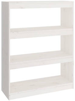 vidaXL Boekenkast/kamerscherm 80x30x103,5 cm massief grenenhout wit