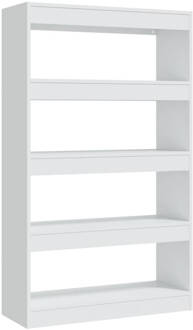 vidaXL Boekenkast/kamerscherm 80x30x135 cm spaanplaat wit