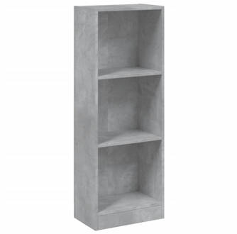 vidaXL Boekenkast met 3 schappen 40x24x108 cm bewerkt hout betongrijs