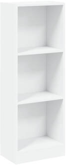 vidaXL Boekenkast met 3 schappen 40x24x108 cm bewerkt hout wit