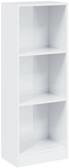 vidaXL Boekenkast met 3 schappen 40x24x108 cm spaanplaat hoogglans wit