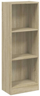 vidaXL Boekenkast Met 3 Schappen 40x24x108 Cm Spaanplaat Sonoma Eiken Bruin