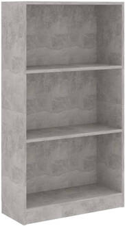 vidaXL Boekenkast met 3 schappen 60x24x109 cm bewerkt hout betongrijs