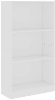 vidaXL Boekenkast met 3 schappen 60x24x109 cm bewerkt hout wit