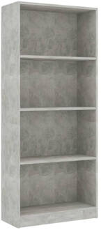 vidaXL Boekenkast met 4 schappen 60x24x142 cm bewerkt hout betongrijs