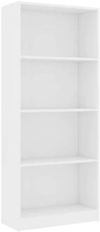 vidaXL Boekenkast met 4 schappen 60x24x142 cm bewerkt hout wit