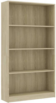 vidaXL Boekenkast met 4 schappen 80x24x142 cm bewerkt hout sonoma eik Bruin