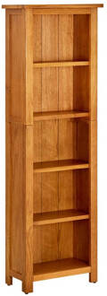 vidaXL Boekenkast met 5 schappen 45x22x140 cm massief eikenhout Bruin