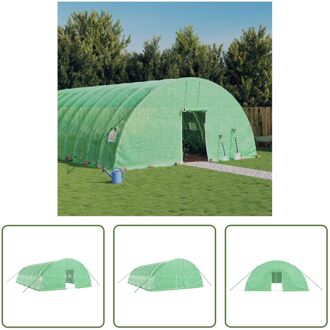 vidaXL Broeikas 10x6x2.85m - Groen - Polyethyleen (PE) en Gegalvaniseerd Staal - 140 g/m² PE Dichtheid - Met