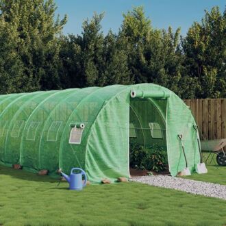 vidaXL Broeikas 12x3x2m - Groen - PE - gegalvaniseerd staal