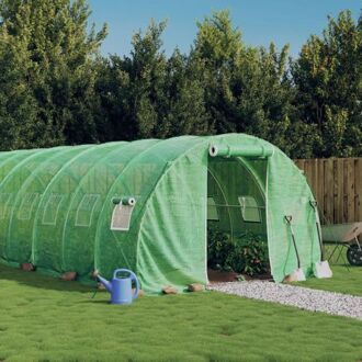 vidaXL Broeikas 24 x 3 x 2 m - Groen - PE en gegalvaniseerd staal