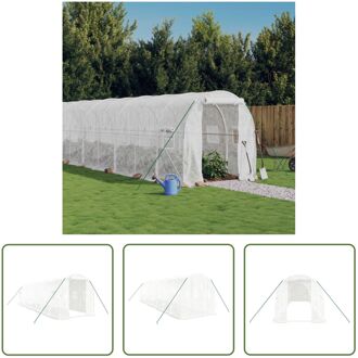 vidaXL Broeikas - 8 x 2 x 2 m - PE en gegalvaniseerd staal - Wit