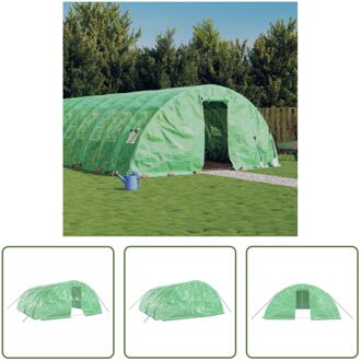 vidaXL Broeikas - Grote Plantenkas - 6 x 5 x 2.3 m - Groen - PE en Gegalvaniseerd Staal