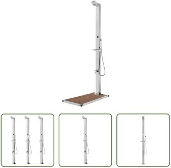 vidaXL Buitendouche - Roestvrij staal - 225 cm - Bruin