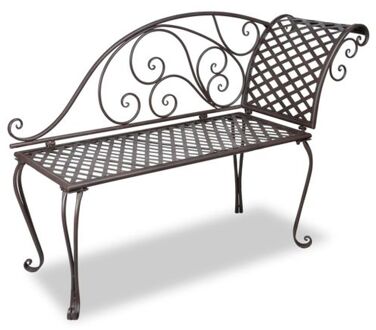 vidaXL Chaise longue 128 cm staal antiekbruin