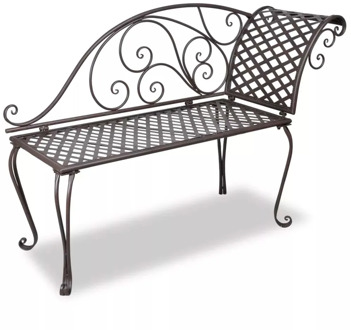 VidaXL Chaise Longue De Jardin 128 Cm Acier Antique Marron Weather Resistant And Highly Durable Garden Chairs