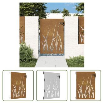 vidaXL Cortenstaal Tuinpoort - Naam - 85 x 3 x 125 cm (B x D x H) - Afsluitbaar