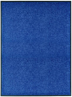 vidaXL Deurmat wasbaar 90x120 cm blauw