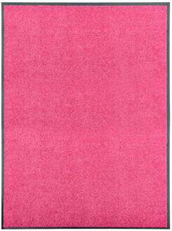 vidaXL Deurmat wasbaar 90x120 cm roze