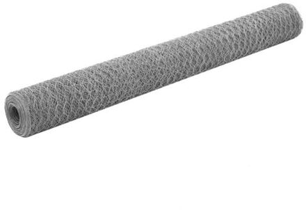vidaXL Draadgaas - 25 x 1.2 m - 50 mm maas - gegalvaniseerd staal Zilverkleurig