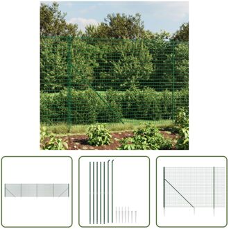 vidaXL Draadgaashek Groen - 1.8 x 10 m - 75 x 50 mm - Gegalvaniseerd staal met PVC-coating