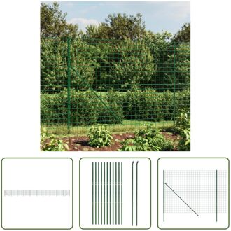 vidaXL Draadgaasomheining - Groen - 2 x 25 m - 100 x 100 mm - Staal met PVC-coating