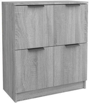 vidaXL Dressoir 60x30x70 cm bewerkt hout grijs sonoma eikenkleurig