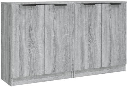 vidaXL Dressoirs 2 st 60x30x70 cm bewerkt hout grijs sonoma eikenkleur