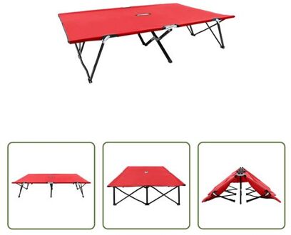 vidaXL Dubbel Kampeerbed - Lichtgewicht Ligbed - 193 x 125 x 40 cm - Draagcapaciteit 240 kg - Rood