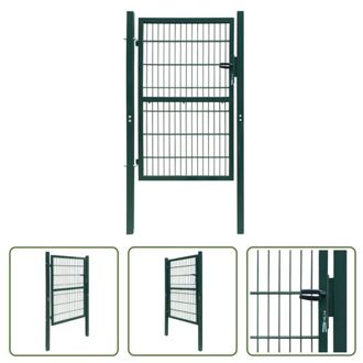 vidaXL Dubbelstaafmat Poort - Groen - 106 x 190 cm - Staal