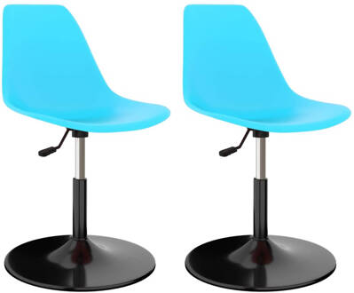 vidaXL Eetkamerstoelen 2 st draaibaar PP blauw